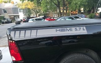 2 Truck vinyl sticker strepen Dodge Ram 1500 5.7 L achterkant achterkant graphics Hemi Mopar