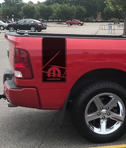 2 Vinyl Grafische stickers race strepen sticker Dodge Ram achterste bed hemi mopar 5.7