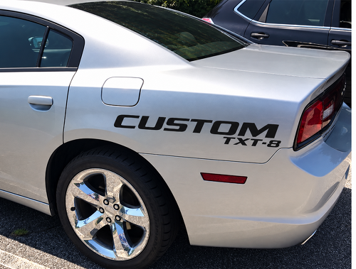 CUSTOM TXT-8 Spatschermlettering Set Achterspatbord Vinyl Decal Sticker voor Dodge Charger
