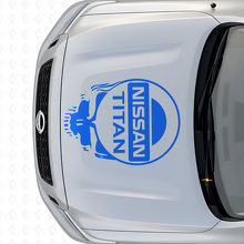 Merklogo Skull Style Capuchon Vinyl Sticker voor Nissan Titan_2