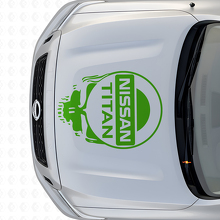 Merklogo Skull Style Capuchon Vinyl Sticker voor Nissan Titan_3