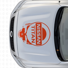 Merklogo Skull Style Capuchon Vinyl Sticker voor Nissan Titan_4