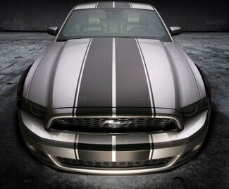 2013 - 2020 Ford Mustang Rally Double Over the Top Racing Stripes grafische stickers