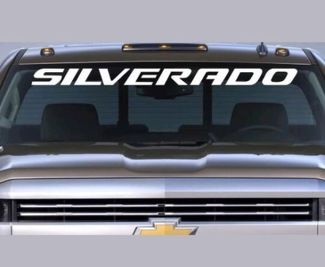 Chevrolet SILVERADO Windscherm Grafische Vinyl Decal Sticker Voertuig Logo WIT
