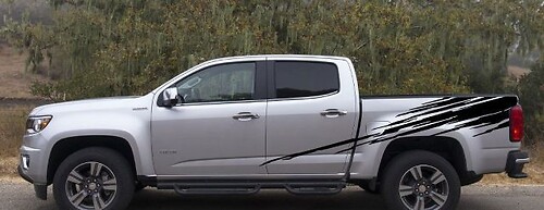 GESCHEURD bovenste achterste vrachtwagenbed vinyl graphics kit stickers stickers strepen voor Chevy Colorado
