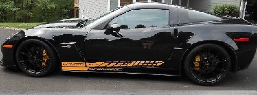 Side Stripe Decal Graphic Sticker Kit Scharged Chevy Corvette Z06 C6 2005- 2020