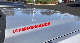 LS Performance Motorkap Sticker Logo Chevy Cadillac Corvette Pontiac GTO Camaro Rood