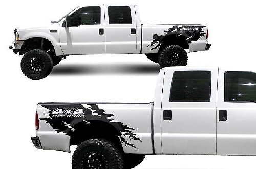 4x4 Torn Wrap Kit Vinyl Sticker 2 voor Ford F-250 1999-2006