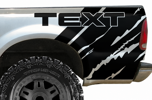 TEKST Gescheurde kwartzijde bedhoek vinyl decal sticker voor Ford F-250 1999-2006