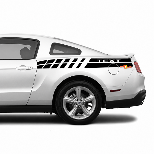 SEGMENTED DOUBLE STRIPE achterspatbord vinyl sticker voor Ford Mustang 2010-2020