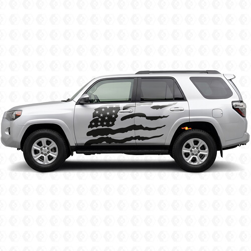 Versleten Amerikaanse Vlag Zijdeur Vinyl Decal Sticker voor Toyota 4Runner 2010-2017