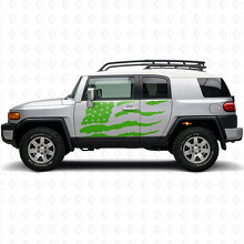 Versleten Amerikaanse Vlag Zijdeur Vinyl Decal Sticker voor Toyota FJ Cruiser_3