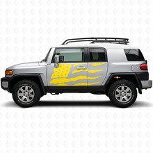 Versleten Amerikaanse Vlag Zijdeur Vinyl Decal Sticker voor Toyota FJ Cruiser_5
