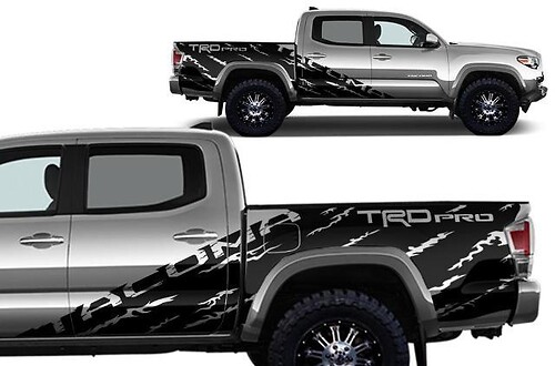 TRD Pro Versleten Stijl Zijvinyl Decal Sticker voor Toyota Tacoma 2016-2020