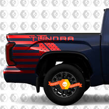 Toyota Tundra (2014-2023) Aangepaste vinyl sticker stickerkit - Tundra USA vlag
 2