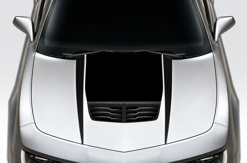 Tapered Twin Spear Hood Blackout Motorkap Vinylsticker voor Chevrolet Camaro 2010-2015