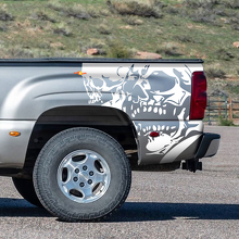 Chevrolet Silverado 1999-2007 aangepaste vinylsticker sticker wrap kit - dubbele schedel
 2