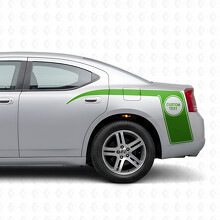 Aangepaste tekst & klauwstijl strepen portiervinylsticker voor Dodge Charger 2006-2010_3