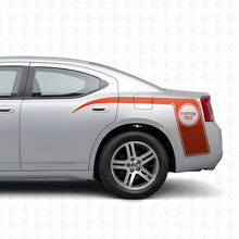 Aangepaste tekst & klauwstijl strepen portiervinylsticker voor Dodge Charger 2006-2010_4