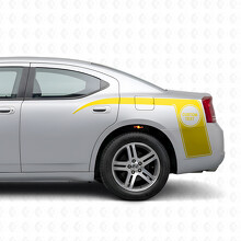 Aangepaste tekst & klauwstijl strepen portiervinylsticker voor Dodge Charger 2006-2010_5