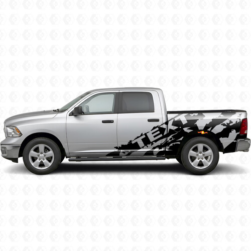 Aangepast Modderspats Zij Vinyl Decal Kit voor Dodge Ram 1500-3500 2009–18