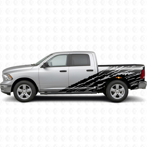 Vinylsticker zijpaneel in verweerde stijl voor Dodge Ram 2500