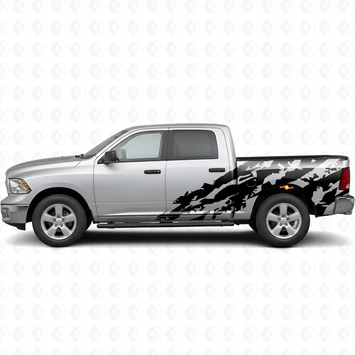 Destroyed Style Zijkant Vinyl Decal Sticker voor Dodge Ram 1500