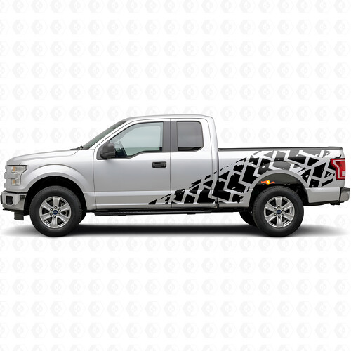 Grote Bandenprofiel Strepen Zijkant Vinyl Decal Kit voor Musclecar truck 2015-2017