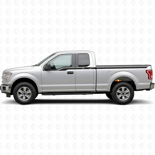 Bovenste Rally Strepen Zijkant Bedzijde Deur Vinyl Decal Sticker voor Ford F-150 2015-2017
