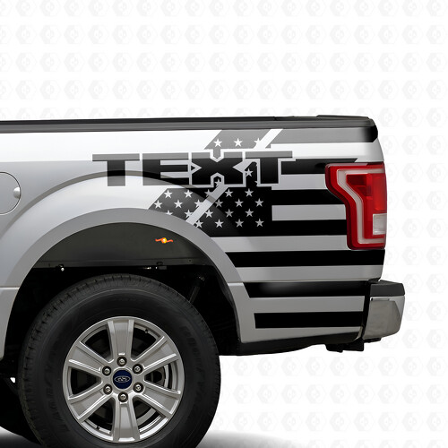 Amerikaanse Vlag Aangepaste Tekst Bedzijde Vinyl Decal Sticker voor Ford F-150 2015-2017