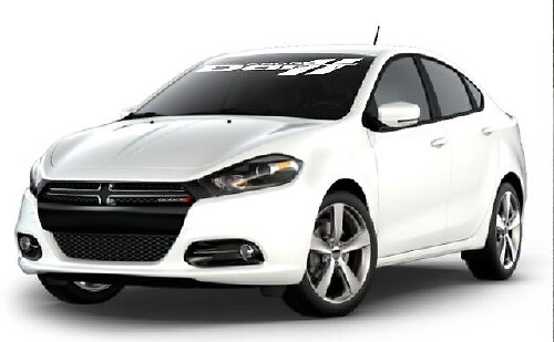 Dodge Dart voorruit vinyl sticker sticker (witte kleur)
