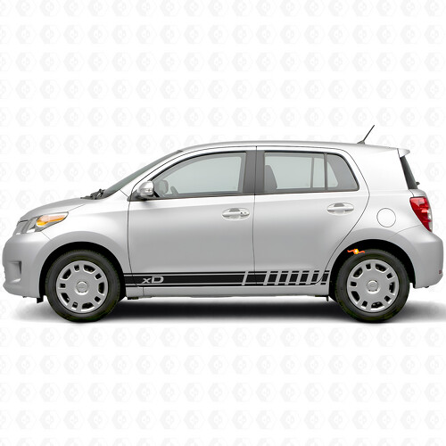 xD Logo Accent Strepen Zij Vinyl Decal Kit voor Scion xD_1