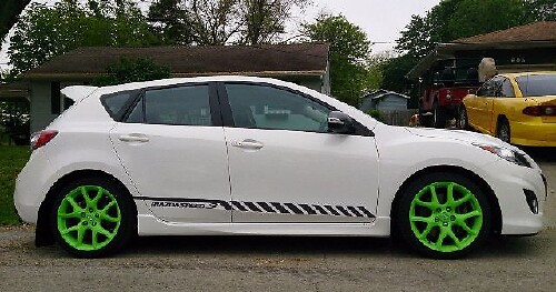 Racing grafische streep Car Side Vinyl Decal Sticker voor Mazdaspeed 3 2007 - 2013