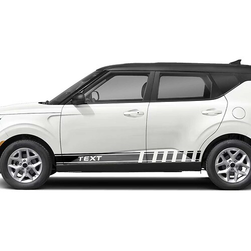 Side Racing Stripes Vinyl Decal Sticker geschikt voor Kia Soul
