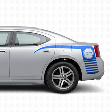 Aangepaste tekst in cirkel & klauwstrepen zijsticker vinyl decal voor Dodge Charger 2006-2010_2