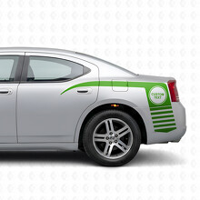 Aangepaste tekst in cirkel & klauwstrepen zijsticker vinyl decal voor Dodge Charger 2006-2010_3
