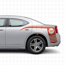 Aangepaste tekst in cirkel & klauwstrepen zijsticker vinyl decal voor Dodge Charger 2006-2010_4