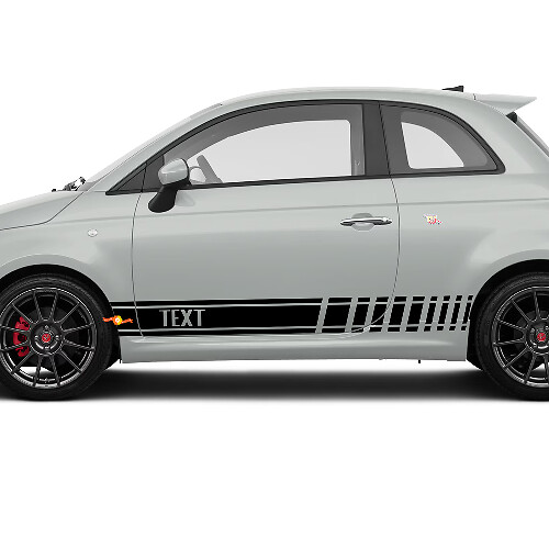 Aangepaste Tekst Grafische Racing Vinyl Sticker voor Fiat 500 Abarth
