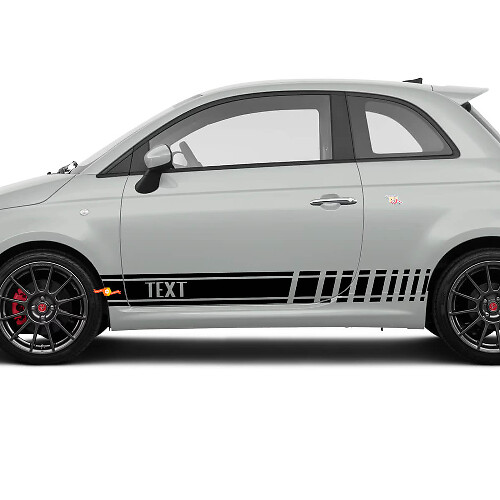 Aangepaste Tekst Grafische Racing Vinyl Sticker voor Fiat 500 Abarth