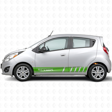 Merkstrepen zijvinyl decal sticker voor Chevrolet Spark_3