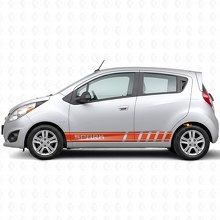 Merkstrepen zijvinyl decal sticker voor Chevrolet Spark_4