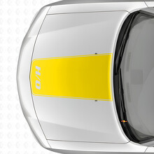 H/O zwarte omlijning streephood vinyl sticker voor Dodge Charger 2006-2010_5