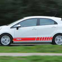 Side Racing Stripes Vinyl Decal Sticker geschikt voor Kia Rio
 2
