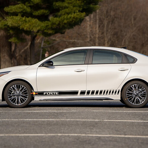 Side Racing Stripes Vinyl Decal Sticker geschikt voor Kia Forte
