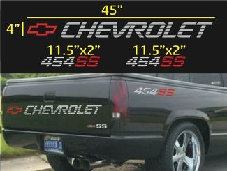 Chevrolet 454 Ss achterklep en bed vinyl sticker stickers set