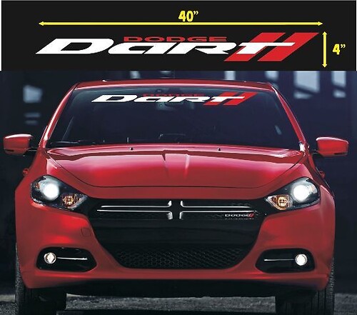 Dart-logo met dubbele strepen ruitvinylsticker voor Dodge Dart