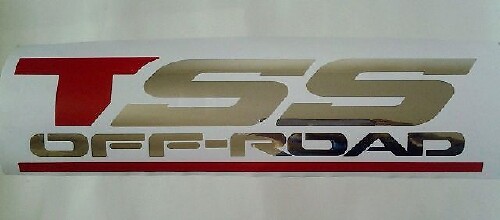TOYOTA TSS OFF ROAD DECALS STICKERS, rood en chroom zilver (SET)