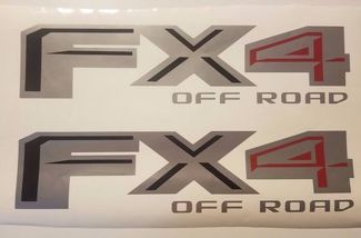 fx4 off road 2017 sticker grijs zwart mat en rood, sticker sticker ford truck(SET)