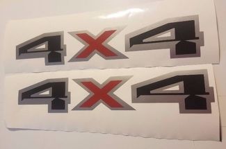 4x4 sticker stickers zwart plat grijs en rood silverado chevy ford f150 f250 (SET)