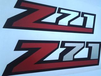 Z71 sticker silverado sticker (set) geborsteld chroom en rood